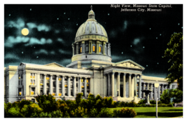 Night View Missouri State Capital Jefferson City Vintage Postcard - £3.07 GBP