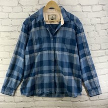 Legendary Whitetails Flannel Shirt Mens Sz L Blue Plaid Button Down - $17.82