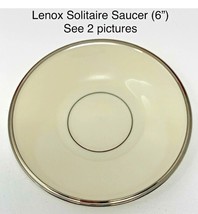 Lenox China SOLITAIRE Made in USA Platinum Trim 21-1935 Saucer - $204.71 MXN