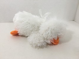 White Duck Duckling Plush head feather bow lying down orange bill feet A... - £11.64 GBP
