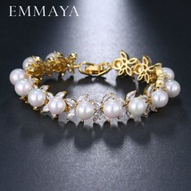 Round Imitation Pearl Unique AAA CZ Bracelet Sets For Women Elegant Jewelry Frie - £16.92 GBP