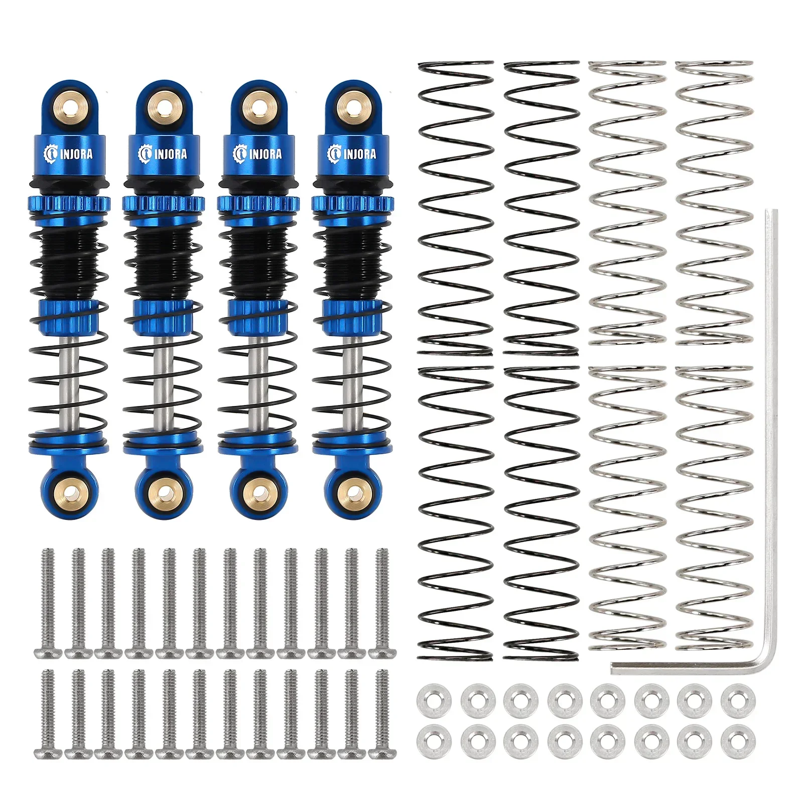 4PCS Blue - INJORA 39MM Aluminum Shock Absorber for 1/24 RC Crawlers - £18.55 GBP