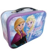 Walt Disney&#39;s Frozen Anna and Elsa Large Carry All Tin Tote Lunchbox, NE... - £12.87 GBP