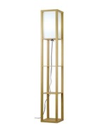 RARE Adesso Simplee 72” 100 Watt Shelf Floor Lamp Portable Light Natural... - $61.70