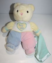 Eden Hug Me Teddy Bear Green Waffle Blanket Music Rock A Bye Baby Pastel Plush - £30.91 GBP
