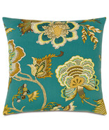 Eastern Accents McQueen Floral Decorative Accent Pillow Green and Gold - £55.95 GBP