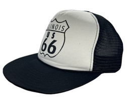 Vintage Route 66 Mohrs Snapback Meshback Rope Black and White Trucker Hat Cap - £14.23 GBP