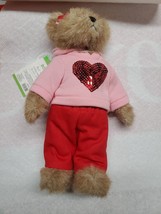 NOS Boyds Bears Adora 4038183 Plush Bear Heart Sequins Valentines Day Love B73 F - £28.76 GBP