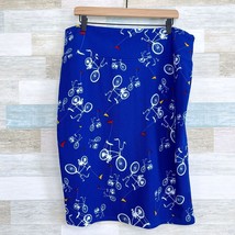 LuLaRoe Cassie Bicycle Pencil Skirt Blue Stretchy Crepe Womens Plus Size... - £19.38 GBP