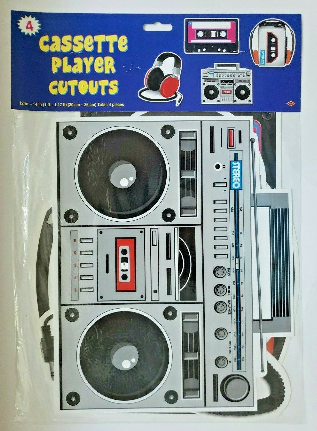 Primary image for 2014 Beistle 1980's Cassette Player Cutouts 12" to 14" 4 Pcs Party Decorations