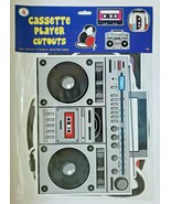 2014 Beistle 1980&#39;s Cassette Player Cutouts 12&quot; to 14&quot; 4 Pcs Party Decor... - £7.89 GBP