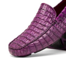 Marco Di Milano genuine caiman slip-on driving loafer Shoes Remo Purple image 3