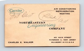 Carrier Air Conditioning Co Vtg Business Card Paterson NJ BC2 - $9.85