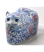 VTG Asian Cat Ceramic box w/lid 1970&#39;s Asian Collectable for Decor Trinkets - $751.24 MXN