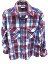 VTG 70s 5 Brother Plaid Shirt L Union Made USA Cotton Workwear Pastel Pu... - $2,128.31 MXN