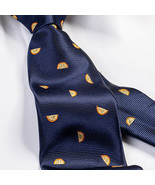 Kings Collection Men Formal Half Slice of Orange Ties Polyester Blue Nec... - $25.96 CAD