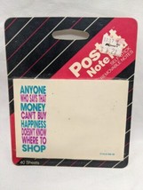 Kmart Post It 40 Sheet Note Pad 2 7/8 X 4&quot;Money Buys Happiness  - £17.80 GBP