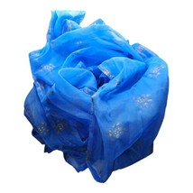 Vintage Lot 8 Chiffon Sheer Scarfs Royal Blue 12&quot; x 68&quot;  Bureau Curtains Crafts - £39.56 GBP