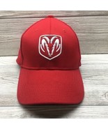 Dodge Logo Flexfit Stretch Red White Baseball Cap Yupoong Size L VTG Tru... - $300.11 MXN