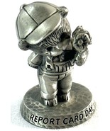 Vintage Avon 1984 Teddy Bear Figurine Report Card Day Fine Pewter - $7.35 CAD