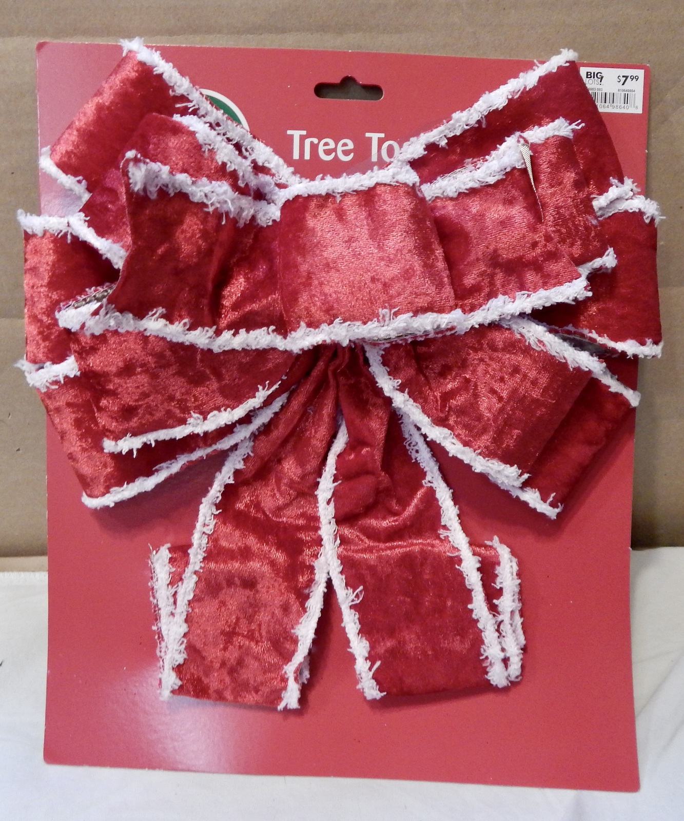 Christmas Tree Topper Bows You Choose Type 11&quot; Wide By 28&quot; Long NIB 273T - $6.89