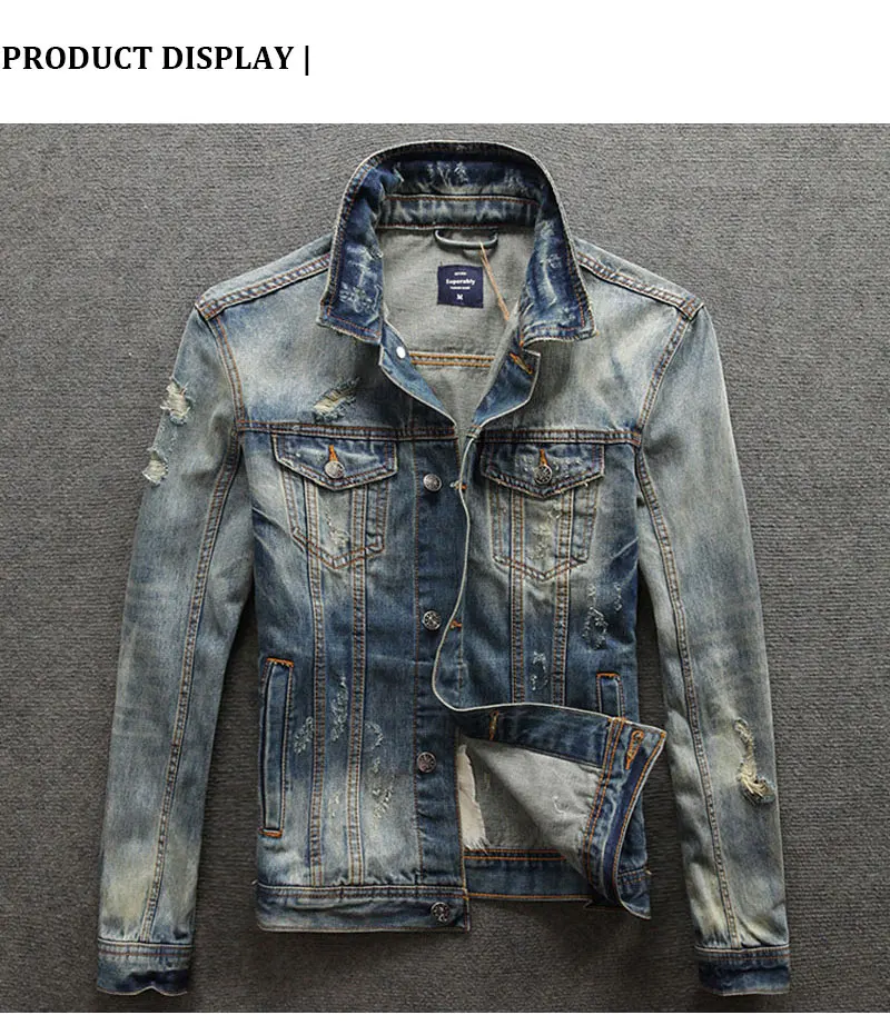 Streetwear Fashion Men Washed Destroyed Patchwork Designer Ripped Denim ... - $177.80 CAD