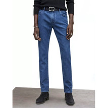John Varvatos Men&#39;s J702 Slim Jeans Soft Knit Cotton Blend Denim Lake Blue - $98.12