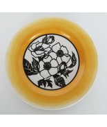 Vintage Oneida Deluxe Melamine orange with black flowers 6 inch plate - $10.00