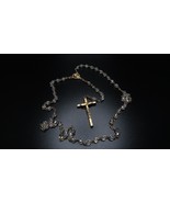 Vintage Gold Iridescent Pearlescent Bead Rosary - £15.56 GBP