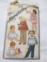 Simplicity 5733 Toddler Size 4  Pull on pants, Pinafore Sundress Panties - £3.93 GBP