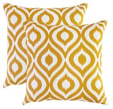 TreeWool (Pack of 2) Decorative Throw Pillow Covers Ikat Ogee Accent in 100% Cot - £13.44 GBP