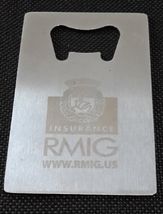 Scarce and rare metallic flat bottle opener with insurance advertisement - $18.19 MXN