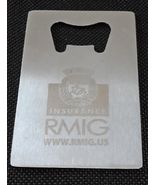 Scarce and rare metallic flat bottle opener with insurance advertisement - $0.98