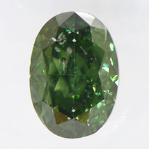 Oval Cut Diamond Fancy Green Color Enhanced Loose 0.55 Carat SI2 IGI Certificate - £395.78 GBP