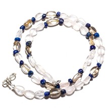 Rose Quartz Natural Gemstone Beads Jewelry Necklace 17&quot; 83 Ct. KB-251 - £8.66 GBP