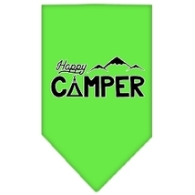 Happy Camper Screen Print Bandana Lime Green Small - £9.11 GBP