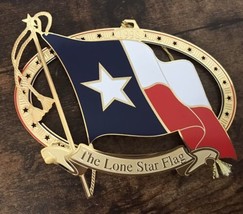 Vtg Rare Texas State Capitol Lone Star Flag Ornament 1998 Metal No Box  3D - £35.03 GBP