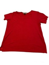 Ashley Stewart Short Sleeve Cherry Red Blouse Short Sleeve Top Plus Size 26/28 - £7.79 GBP