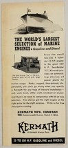 1946 Print Ad Kermath Marine Engines Gas &amp; Diesel Made in Detroit,Michigan - £7.01 GBP