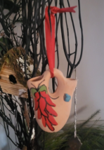 Mini NATIVE WEDDING VASE Pottery Ornament Turquoise Stone/Hand Painted - $12.86