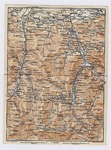 1914 Antique Map Of Vicinity Of BAGNERES-DE-LUCHON / HAUTE-GARONNE / France - £15.15 GBP