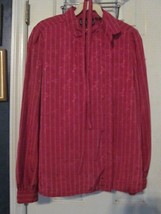 SALE -Vintage Jean de Pierre Size 11/12 Red Leaf Imprint Long Sleeve Dre... - $3.99