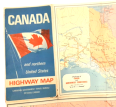 1966 Canada and Northern United States Highway Map Canadian Govt. Travel Vintage - £19.33 GBP