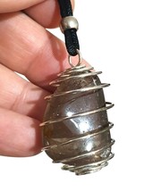 Large Smoky Quartz Necklace Stone Pendant Madagascar. AAA Grade Beaded Stmsq13 - £14.92 GBP