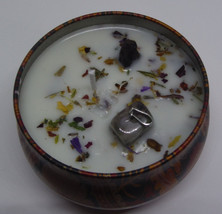 Rose Jasmine Gardenia Repurposed 3.5oz Pendant and Rough Stone Soy Candle Tins - £7.82 GBP