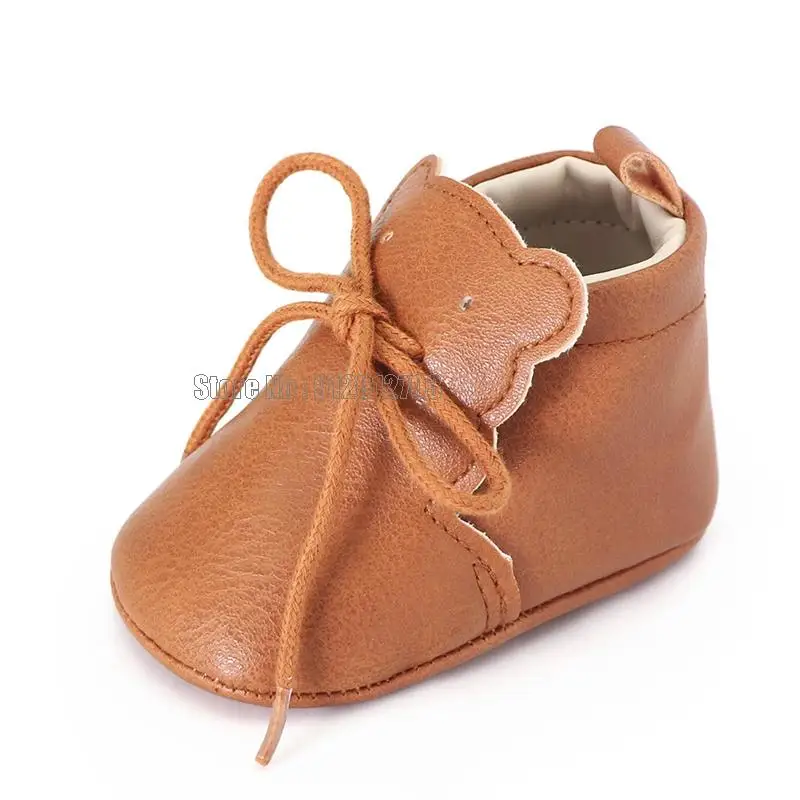N toddler boy girl waterproof crib soft sole leather sneakers 3d bear cartoon prewalker thumb200
