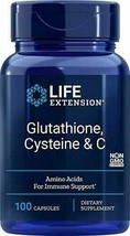 Life Extension Glutathione, Cysteine and C 750 mg , 100 Vegetarian Capsules - $23.24