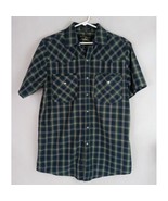 Canyon Guide Outfitters Men&#39;s Green Plaid Pearl Snap Short Sleeve Shirt ... - $275.49 MXN