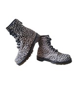 DOC DR MARTENS WHITE TOPOS BOOTS PONY HAIR REAL FUR ANIMAL POLKA DOT LEO... - $47.50