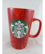Starbucks 2014 Christmas Coffee Mug With  Siren Logo 16oz cup Red Tall  - £11.63 GBP